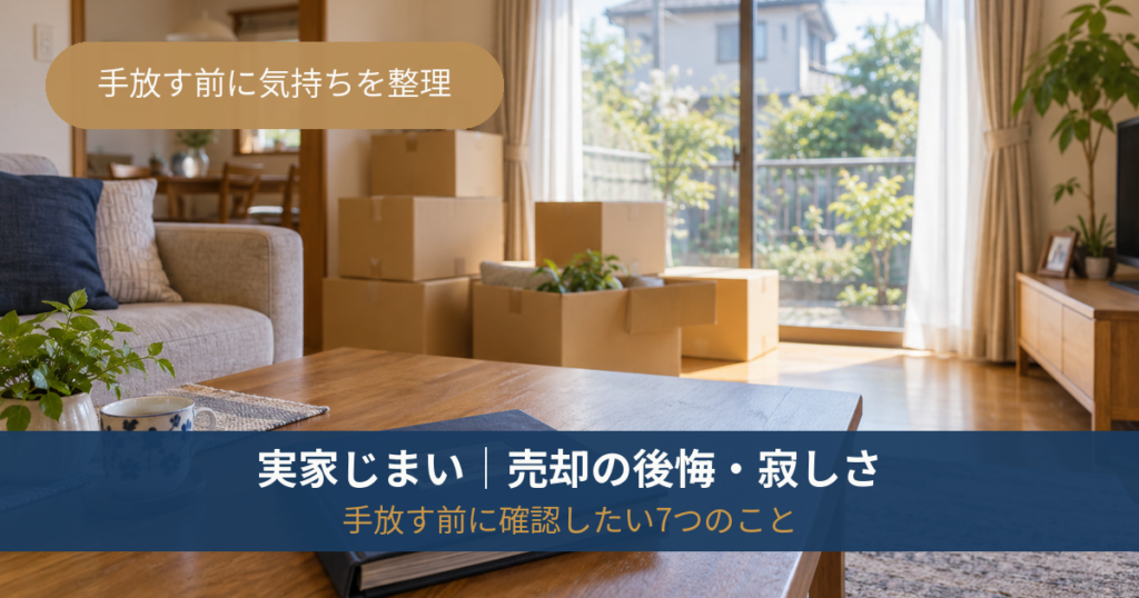 実家を売る前の後悔や寂しさを整理するための確認ポイント
