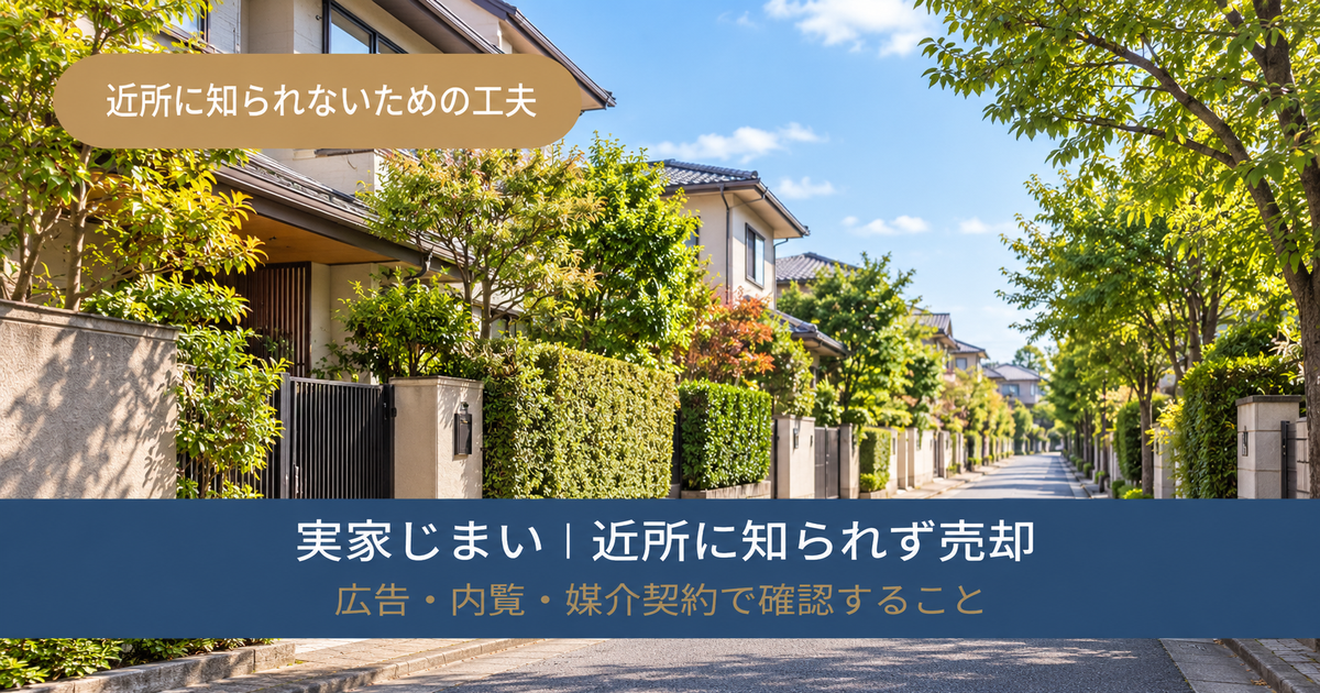 近所に知られず実家を売るための広告・内覧・媒介契約の対策