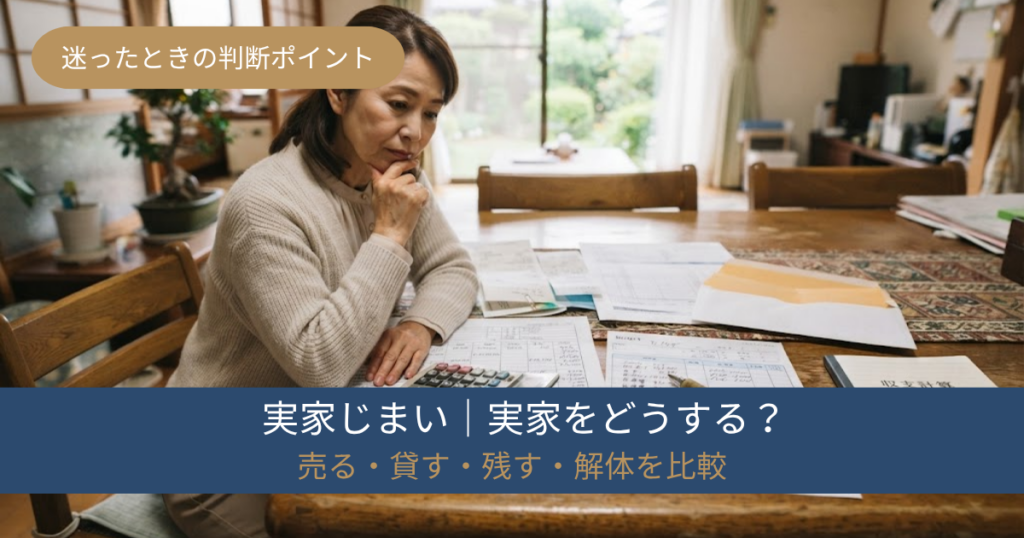 実家をどうするか考えながら書類を確認する女性